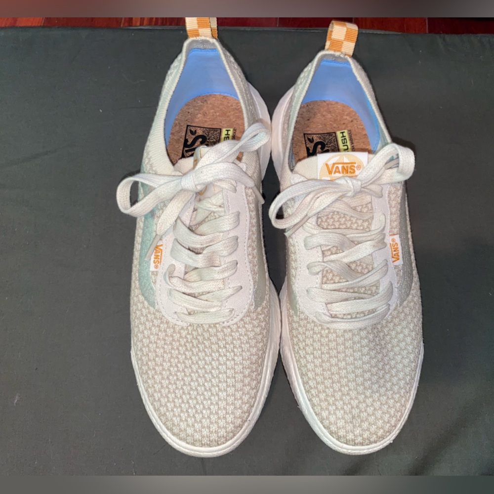 Vans White and Orange Casual Sneakers